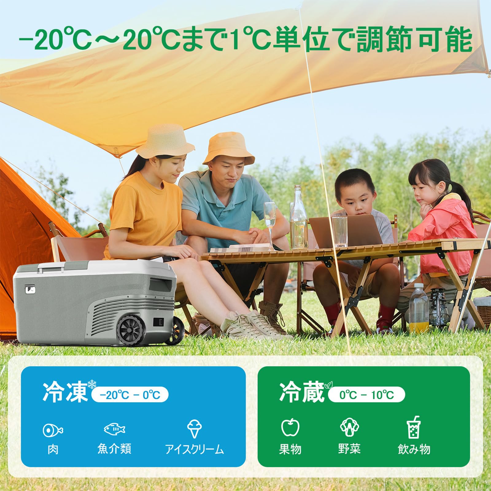 Amazon.co.jp: Alpicool 車載冷蔵庫 25L 2室 ポータブル冷蔵庫 2フタ 