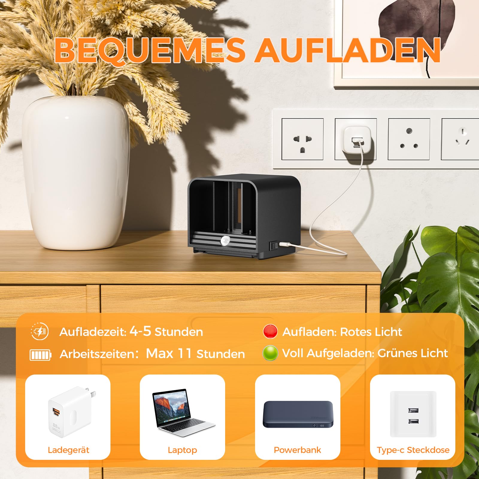 GEARLITE Led Aufladbar Wandleuchte Innen/Aussen mit Bewegungsmelder 2 Stücke, Wandlampe Auf und ab Einstellbarer Lichtstrahl 3000K Warmweiß Außenwandleuchte IPX4 Wasserdichte Wohnzimmer Garten Schwarz