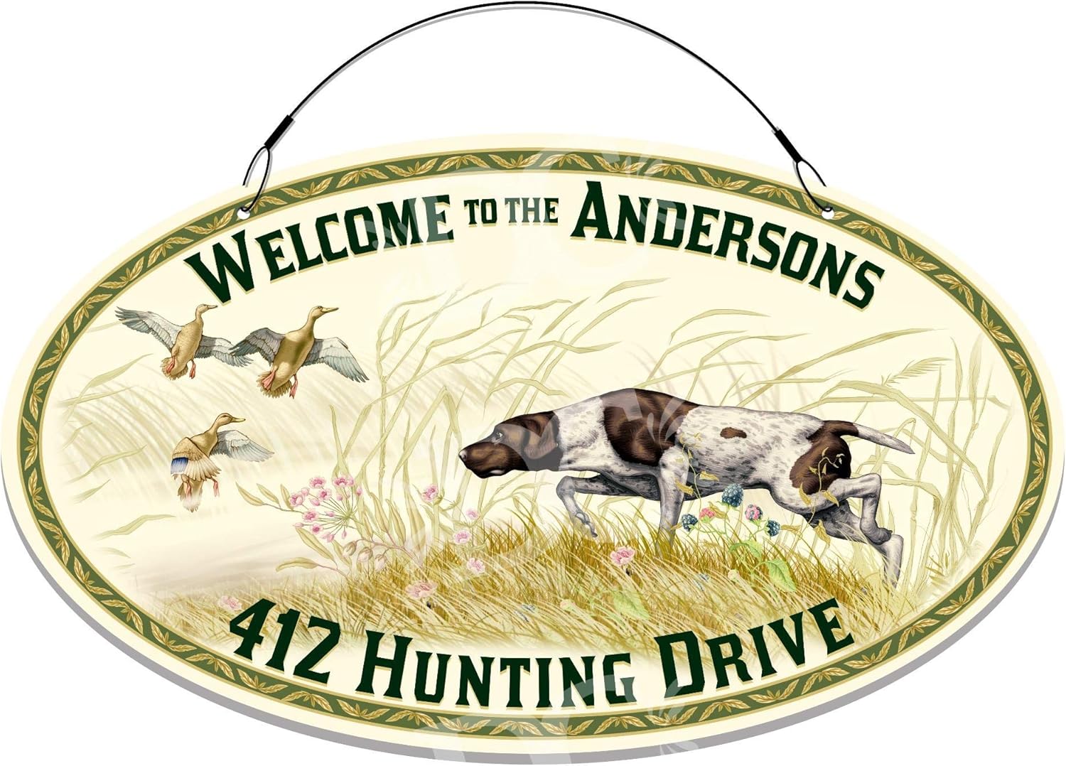 Labrador Hunting Dog Themed Home Address Large Size Welcome Sign