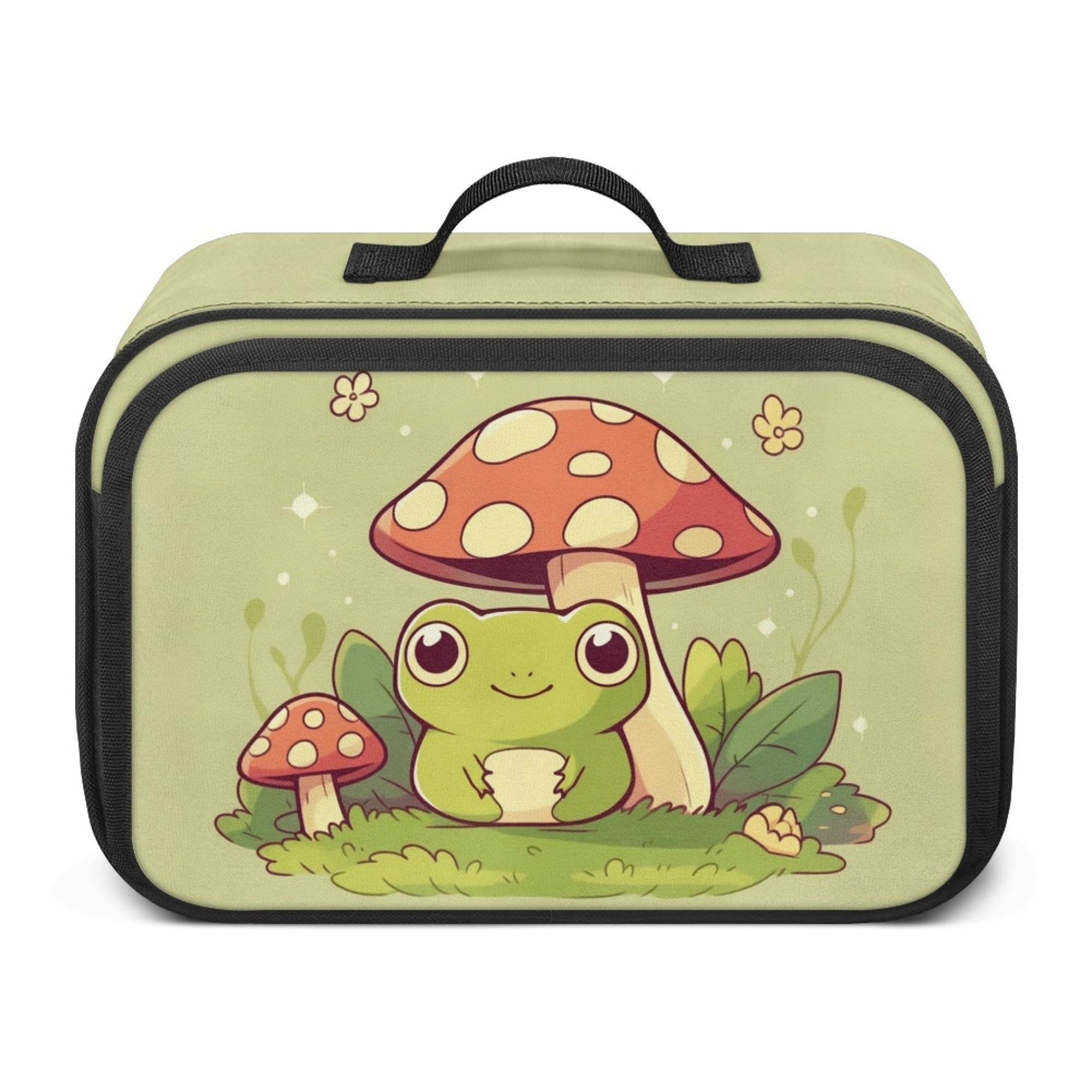 Zanxaintu Mushroom Frog Mini Diaper Bags Large Space Storage Bin for Diapers Mini Diaper Caddy with Pocket Stroller Caddy Fits All Strollers Green