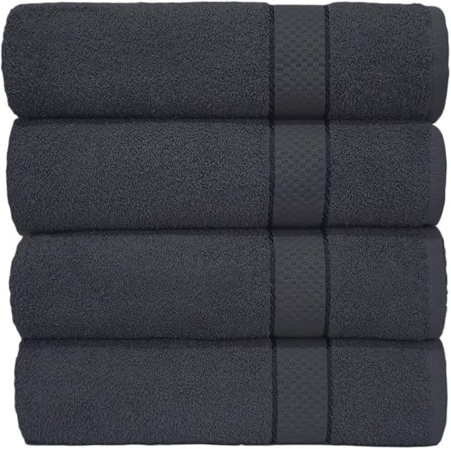 Casabella Luxury Pack Of 4 Bath Sheet 100% Egyptian Cotton Super Soft towel_Grey