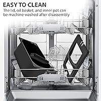 Vista 7 de Pukomc Freidora Profunda de 3 Litros de Capacidad, Freidora de Aceite de 1500W con Temperatura Ajustable, Ventana de Visualización, Cesta de Freír