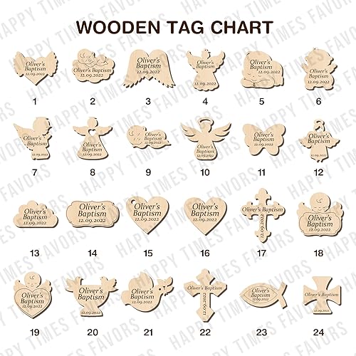 Miniatura 2 de Pack of 10 Wood Tealight Candle Holder Handmade Baptism Gifts for Boys Communion Favors for Guests First Communion Gift Baptism Candle Tealight