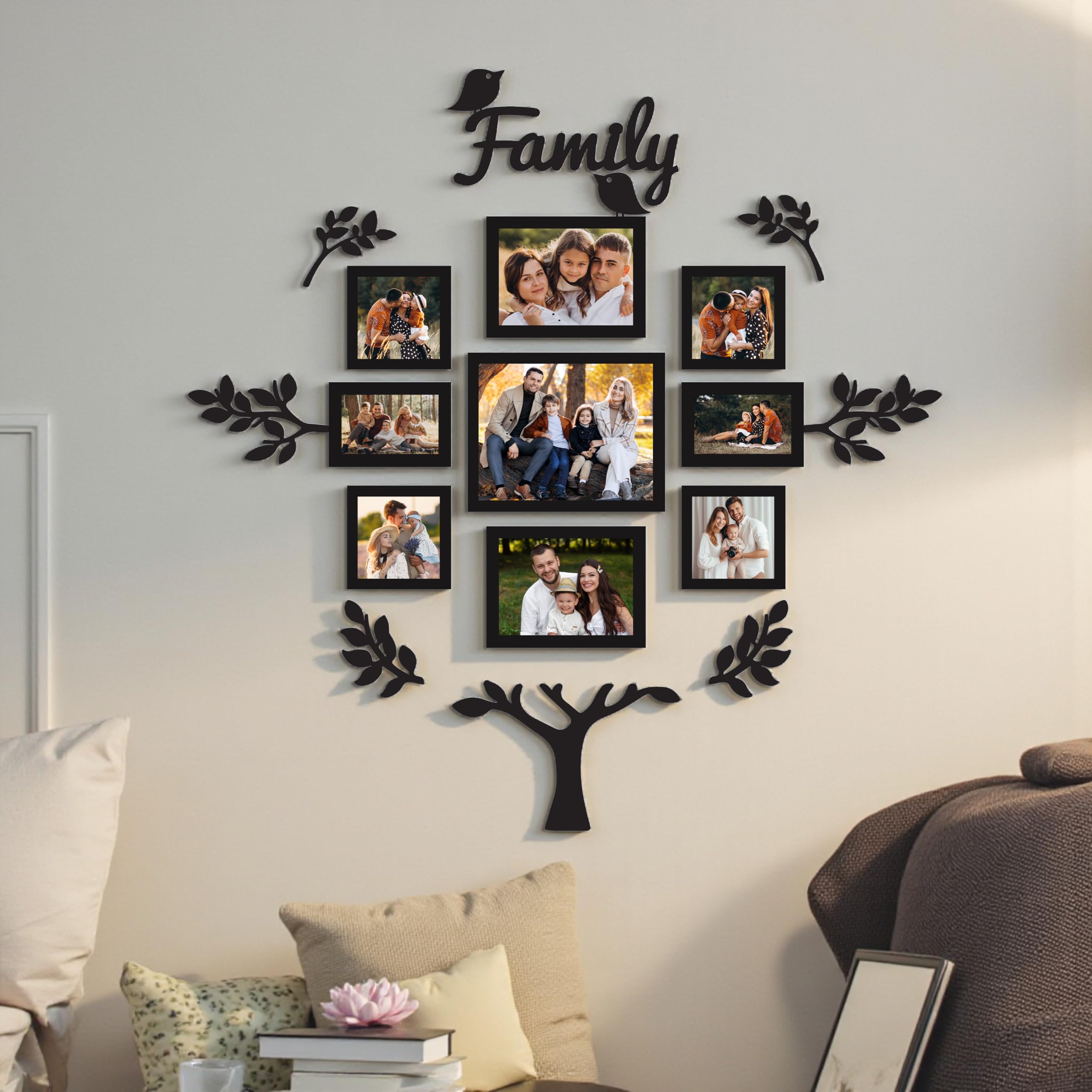 Family Tree Photo Frame Set - 8 Frames & Cutouts -15