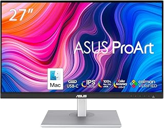 ASUS ProArt PA278CV 27 Inch QHD 1440p USB-C Professional Monitor for Designers