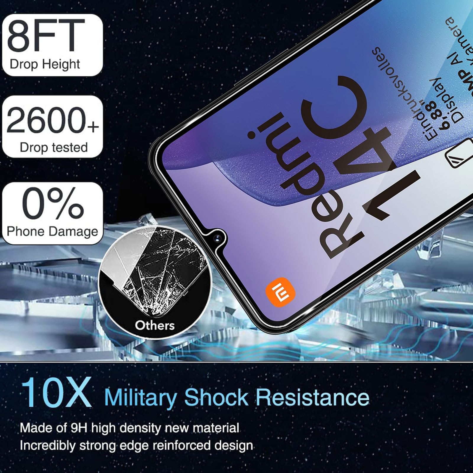 NEW'C 3 Pezzi, Vetro Temperato per Xiaomi Poco C75, Poco C71, Poco M7 5G (non compatibile con Poco M7 4G), Redmi A4, Pellicola Prottetiva Anti Graffio, Anti-Impronte, Senza Bolle, Durezza 9H