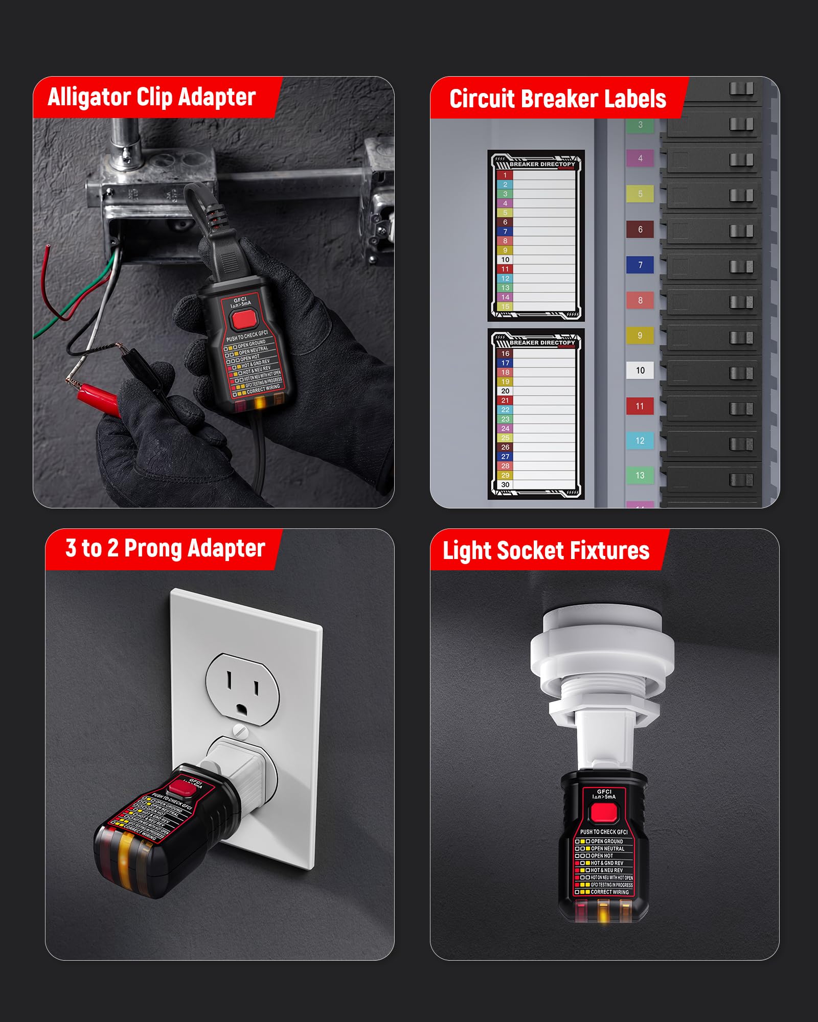 Circuit Breaker Finder - GFCI Tester with LCD -7