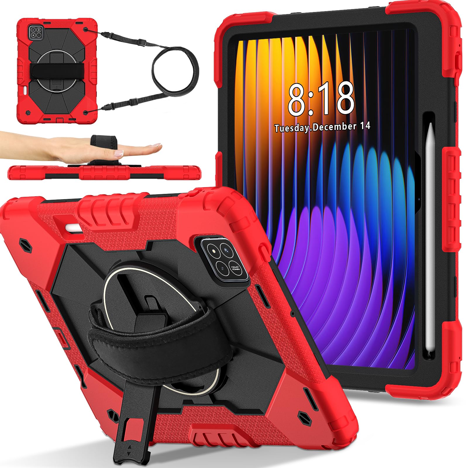 Funda Xiaomi Pad 7 Pro silicona resistente con soporte de mesa 8