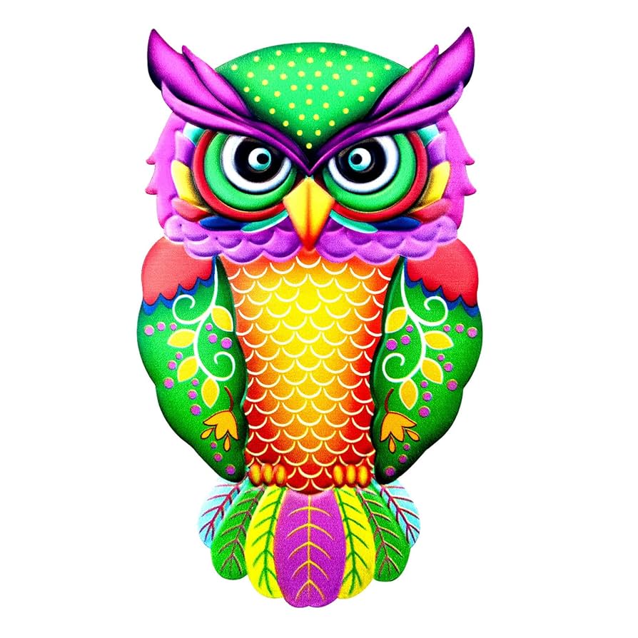 カラフルなフクロウ カラフルフクロウ画集Vol1: しあわせ呼び込む フクロウの絵を AI