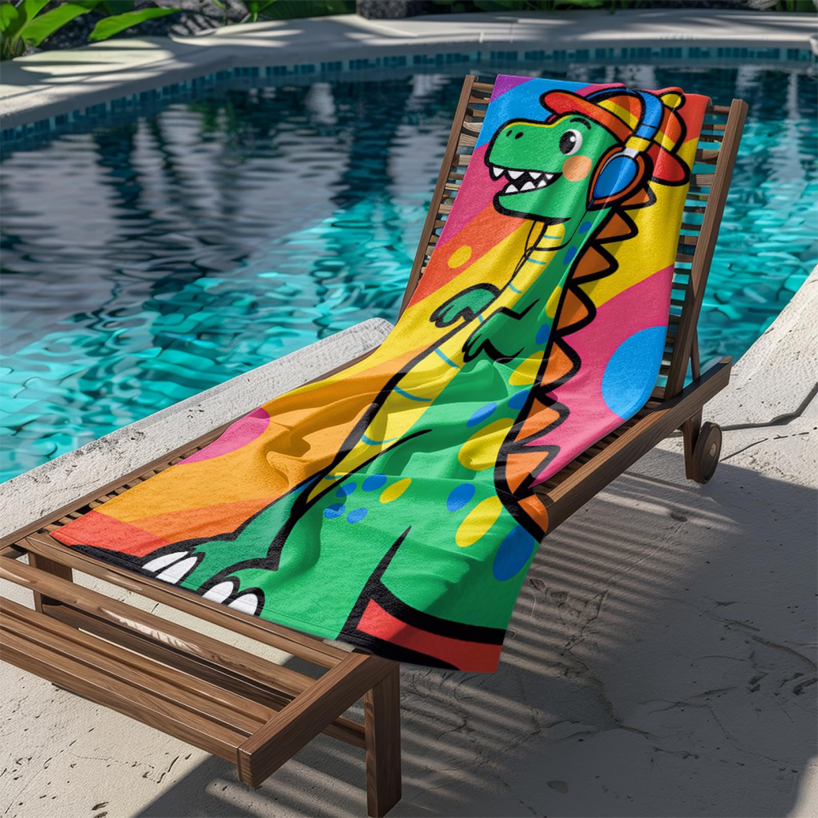 Fouta PlageRouge Bleu Jaune Abstrait Modèle Surdimensionné avec Diverses Tailles, Respirante et Portable, Parfaite pour Voyages Sorties Piscine et Usage Extérieur Quotidien 90x160 cm