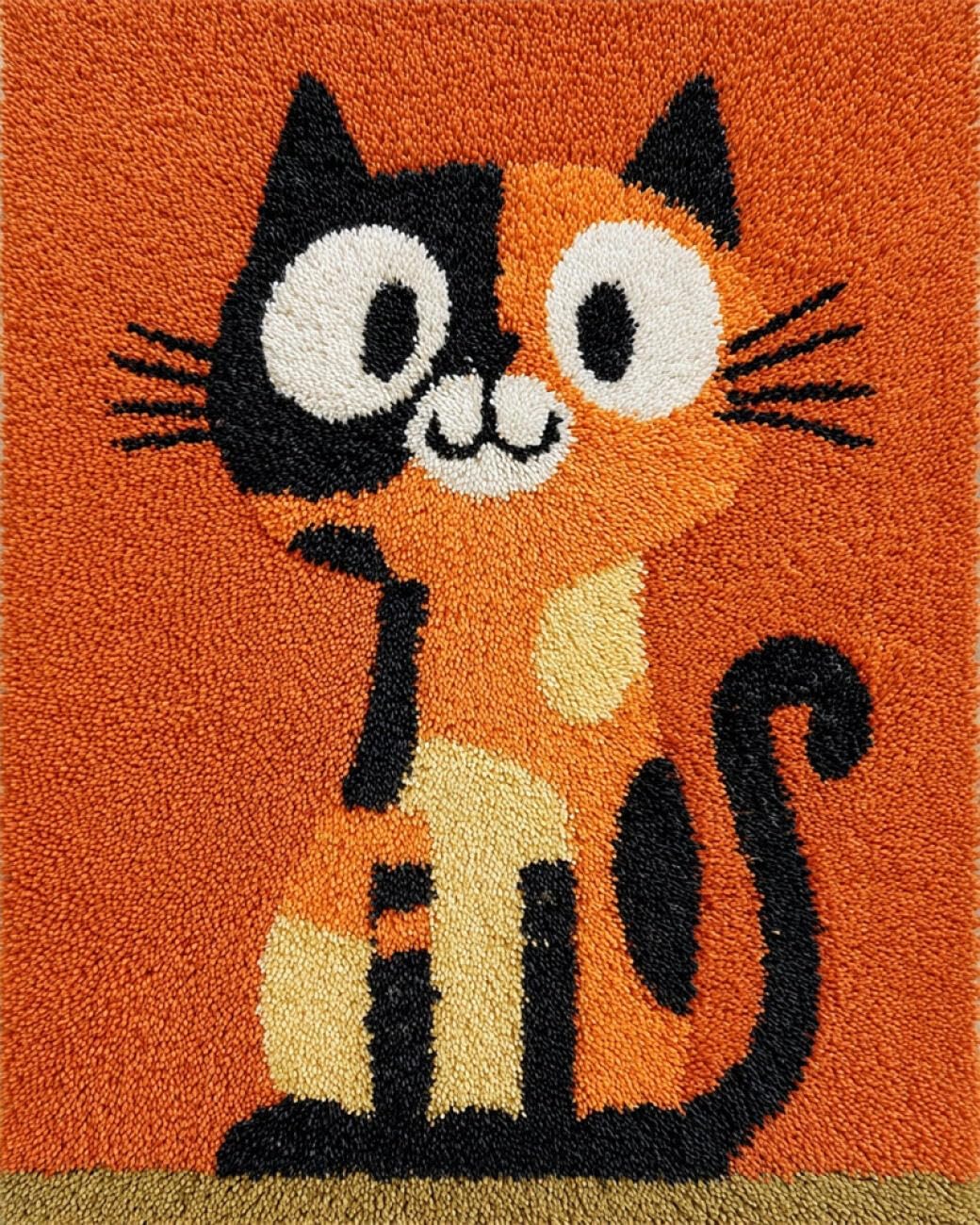 AMBATTERY Latch Hook Tapestry Kit Cartoon Cat 80x160cm