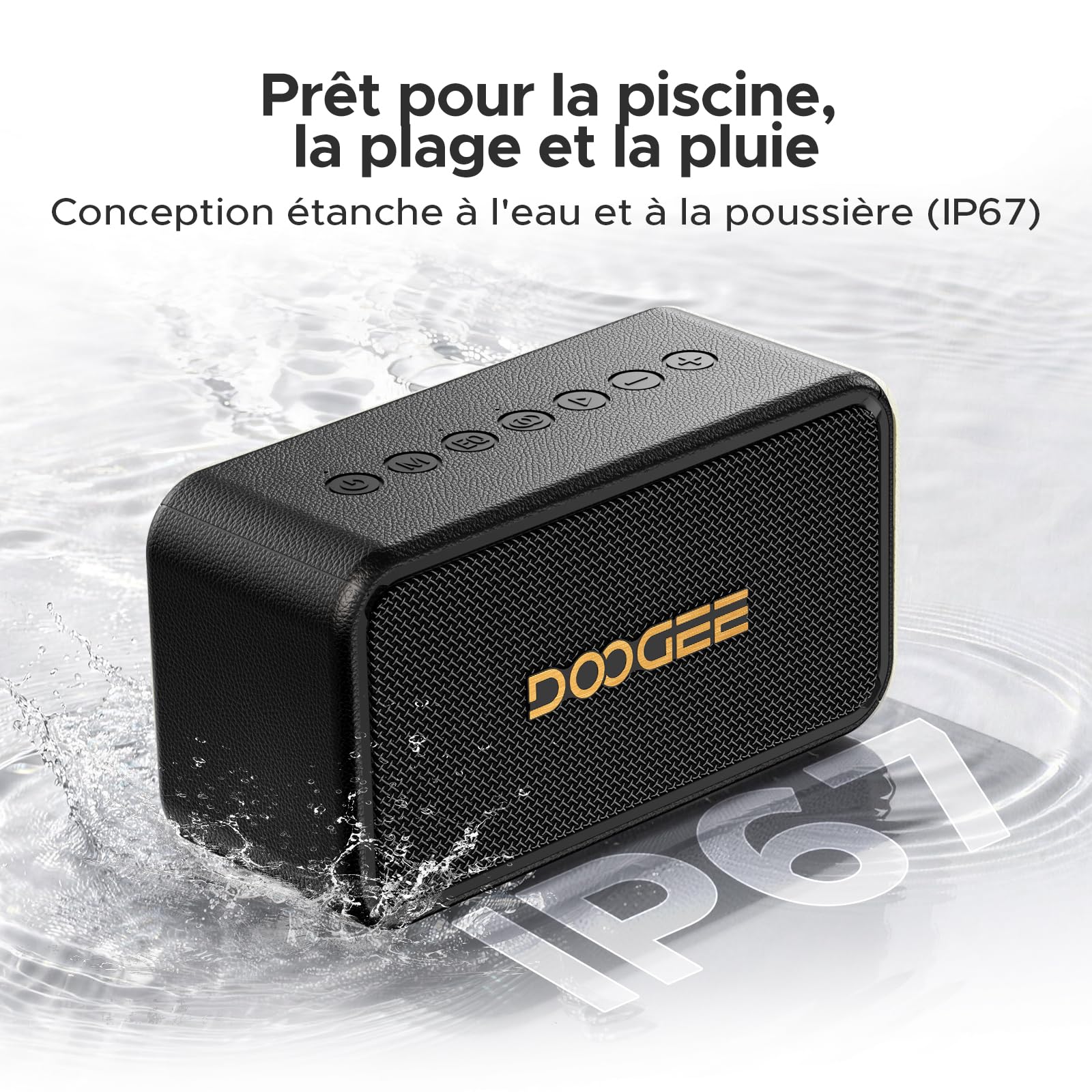 Enceinte Bluetooth Puissante, 130W Peak avec Basses Renforcées, Haut-parleurs sans Fil Portable avec 70W Subwoofer, Autonomie 28H, IP67 Etanche, EQ, TWS, USB-C, AUX, pour Camping/Extérieur/Plage/Fêtes