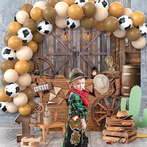 Miniatura 11 de Decoraciones de fiesta de vaquera, suministros de fiesta de vaquera occidental, incluye 50 globos de vaquera y 1 pancarta occidental