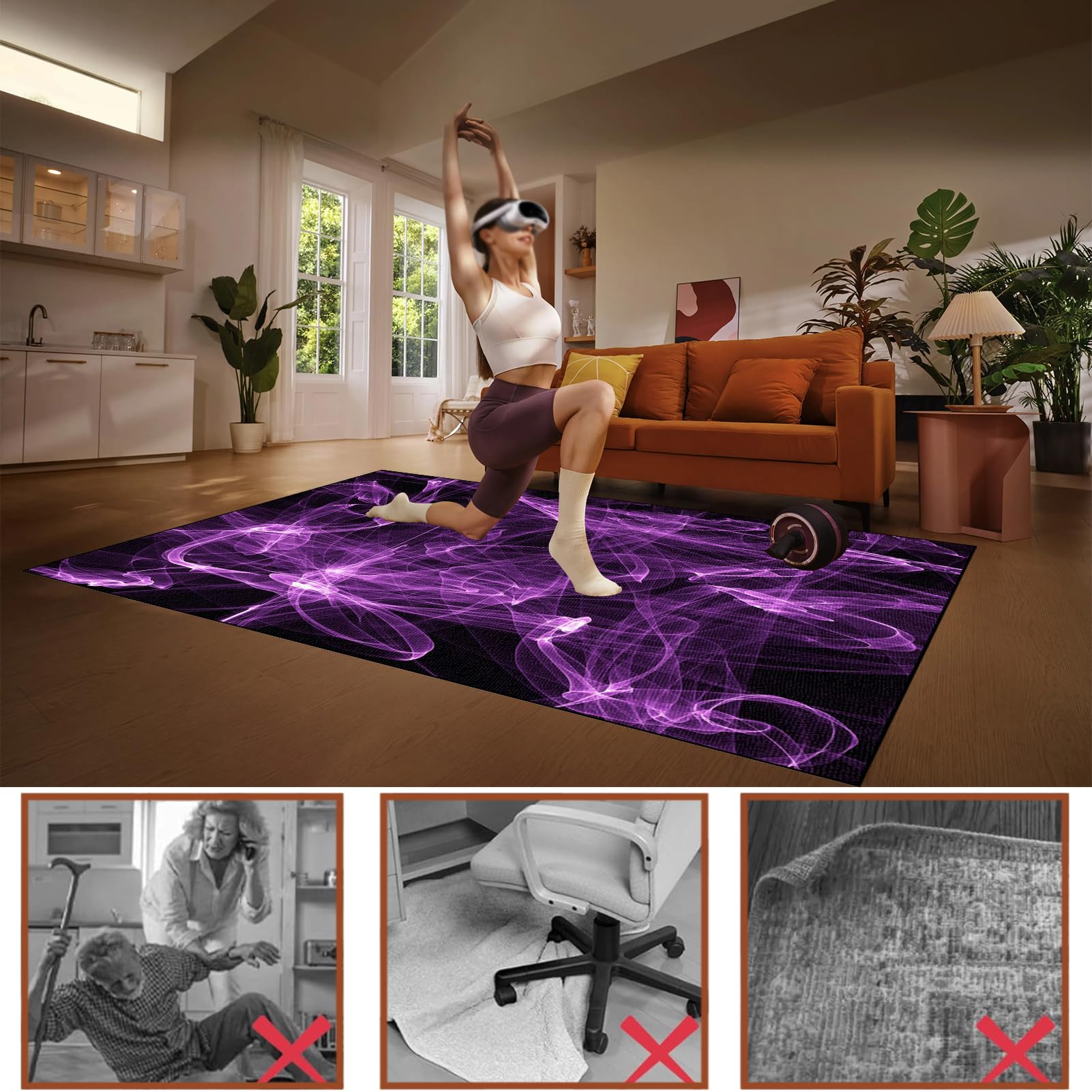 Gaming Dywan Krzesło 170 x 230 cm Mata na krzesło komputerowe, mata na krzesło biurowe, dywan do gier, podłoga, mata na krzesło inwalidzkie, mata wielofunkcyjna mata ochronna