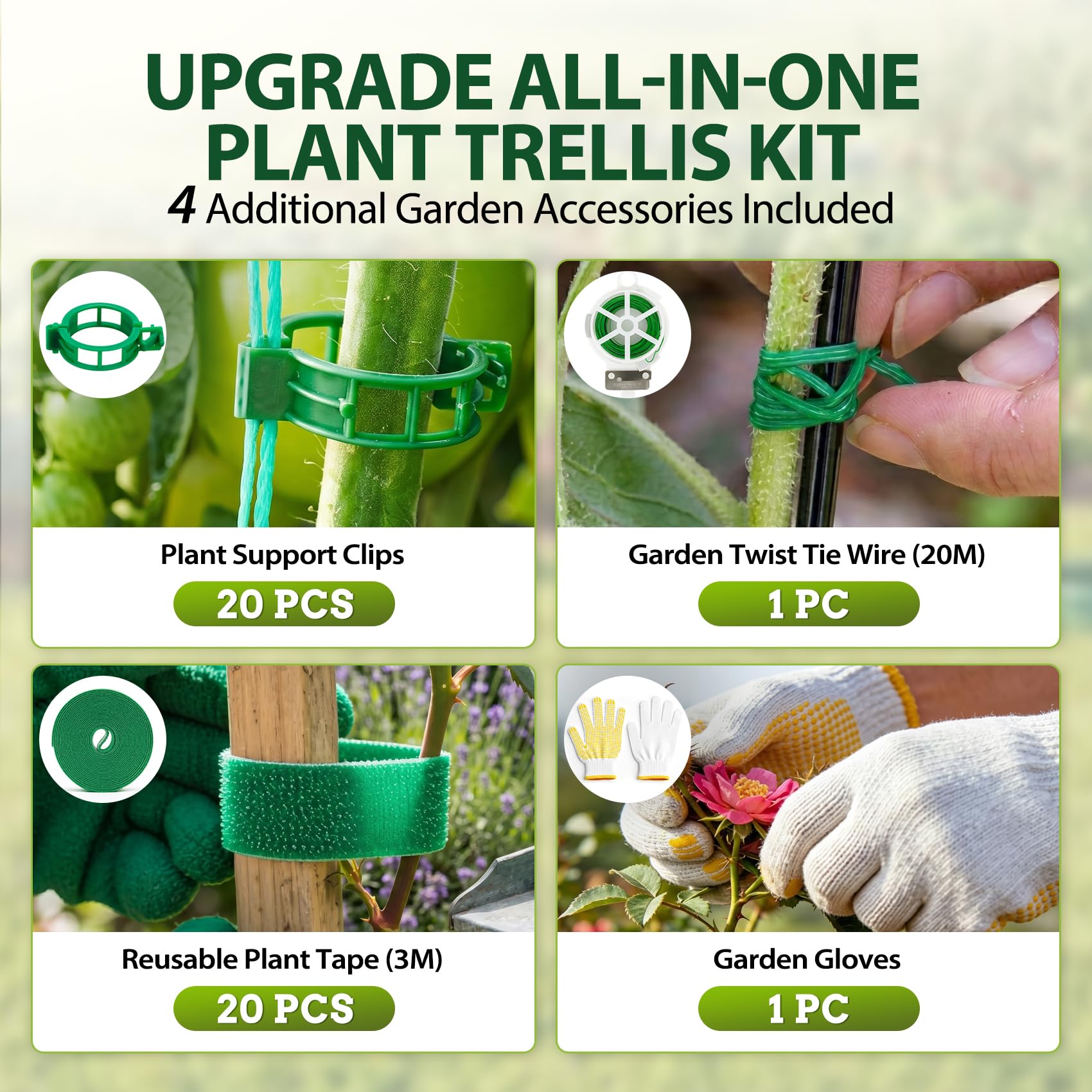 Enrejado para plantas trepadoras al aire libre, enrejado de jardín de 48 pulgadas para soporte elevado de cultivo de jardín, paquete de 2 enrejados de marco de metal para pepino, tomate, uvas, plantas