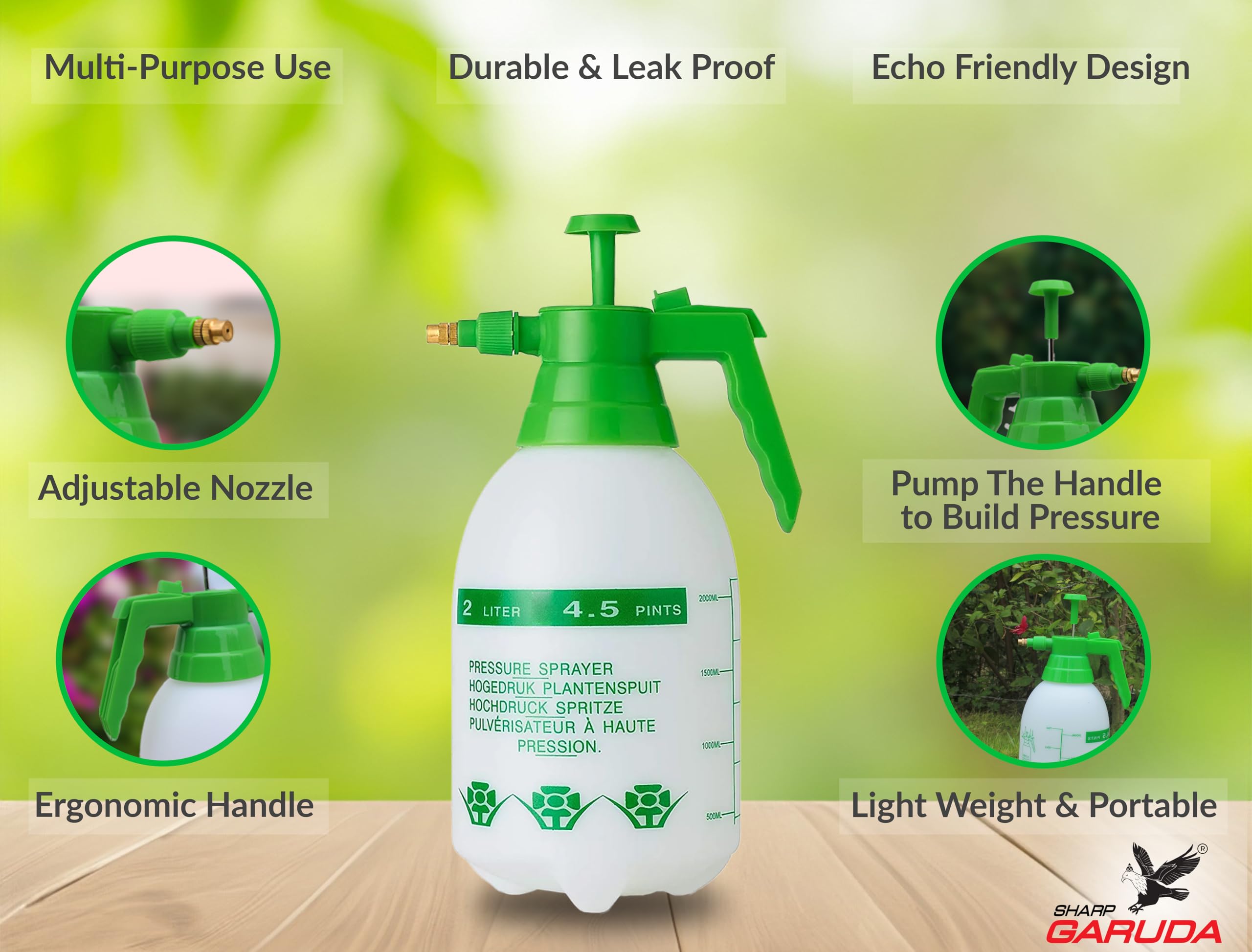 Sharp Garuda Garden Sprayer - 8 Litre, Home Gardening Agriculture Spray Bottles for Plant Water, Air Compressor Pressure Spray Pump for Fertilizer & Pesticide Spray (8 Litre) 3