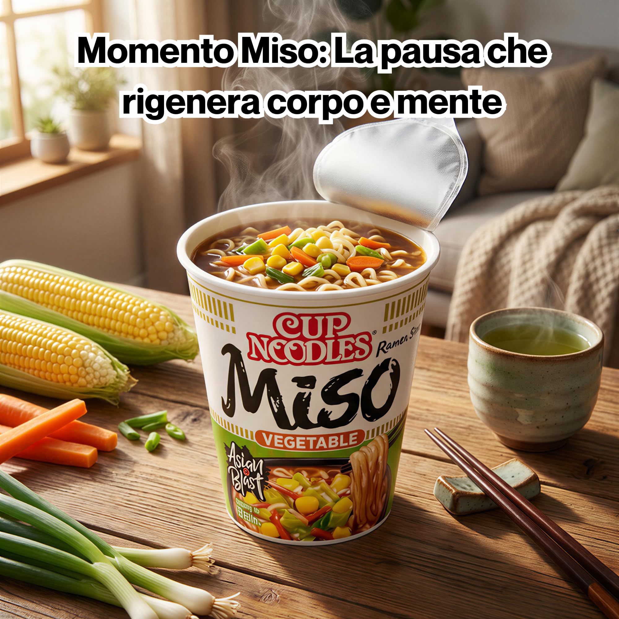 HU TASTE - Set Ramen Giapponese e Noodles Istantanei - Box Cibo Giapponese e Asiatico Mix 6 Gusti: Miso, Manzo Spicy, Gamberi, Teriyaki Pollo, Spicy e Pollo - Kit Ramen Pronto da Mangiare - 6 x 67g