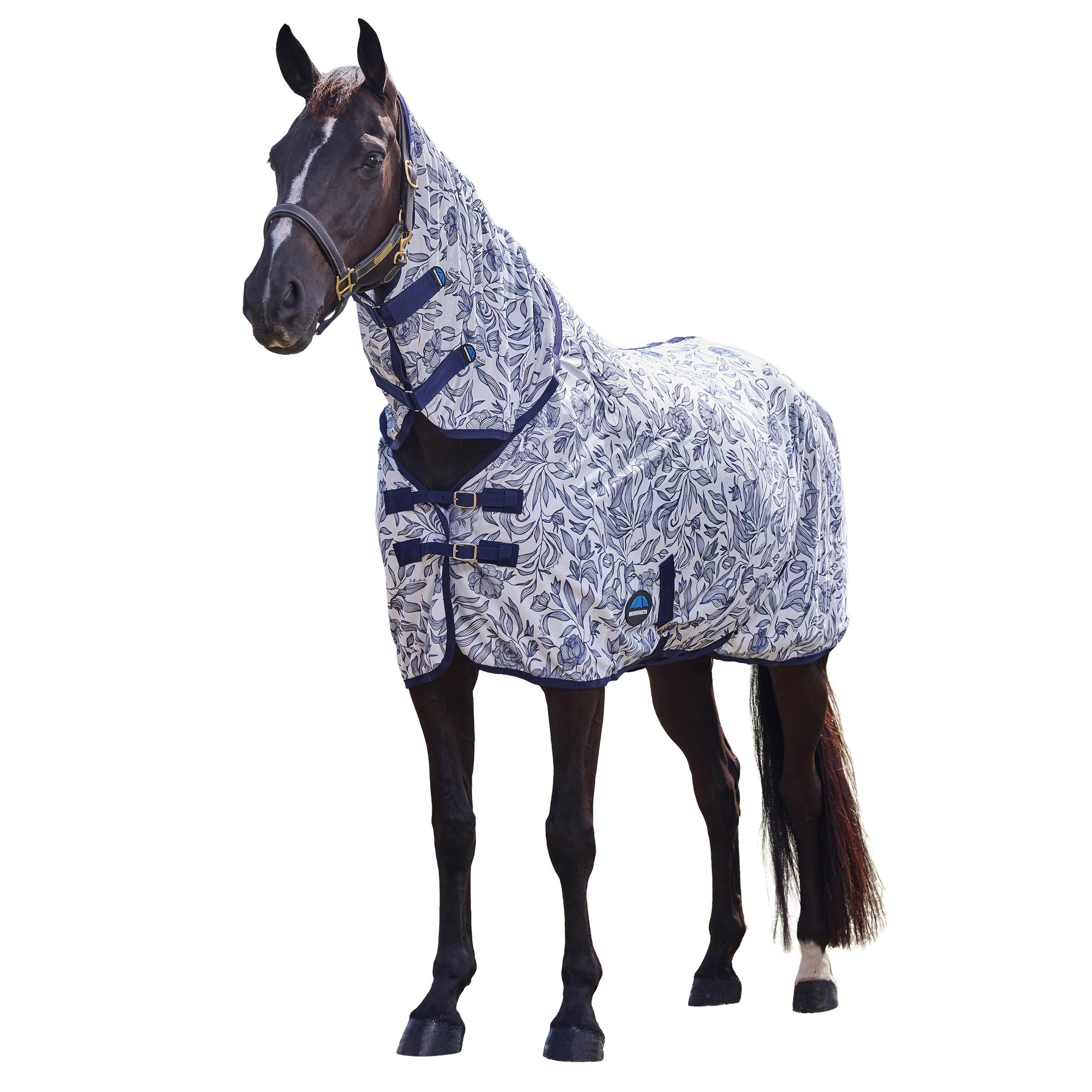 WeatherBeeta ComFiTec Limited Edition Fly Sheet Combo, White/Navy Floral Print, 6'5