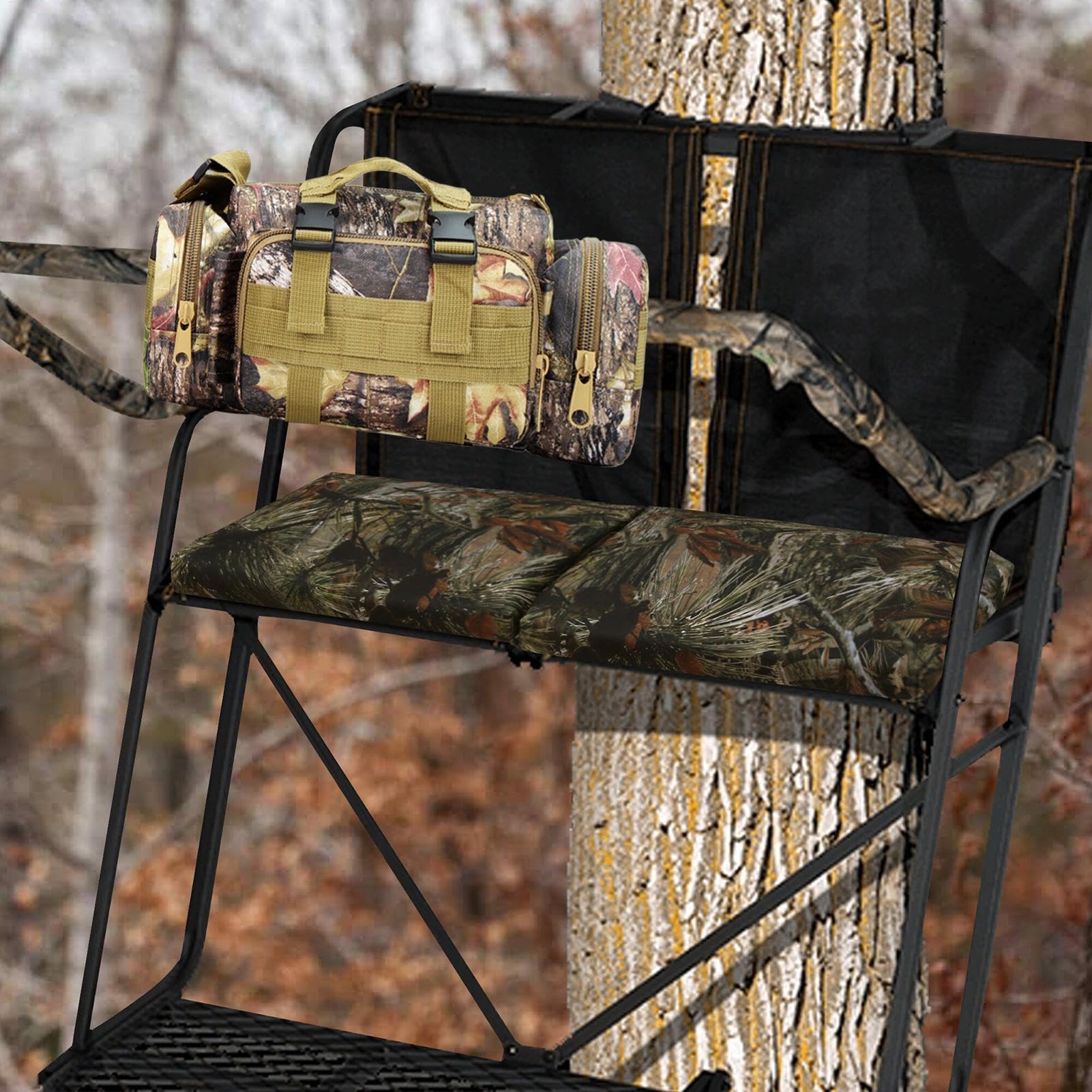 Treestand Borsa mimetica impermeabile da caccia con tasche multiple