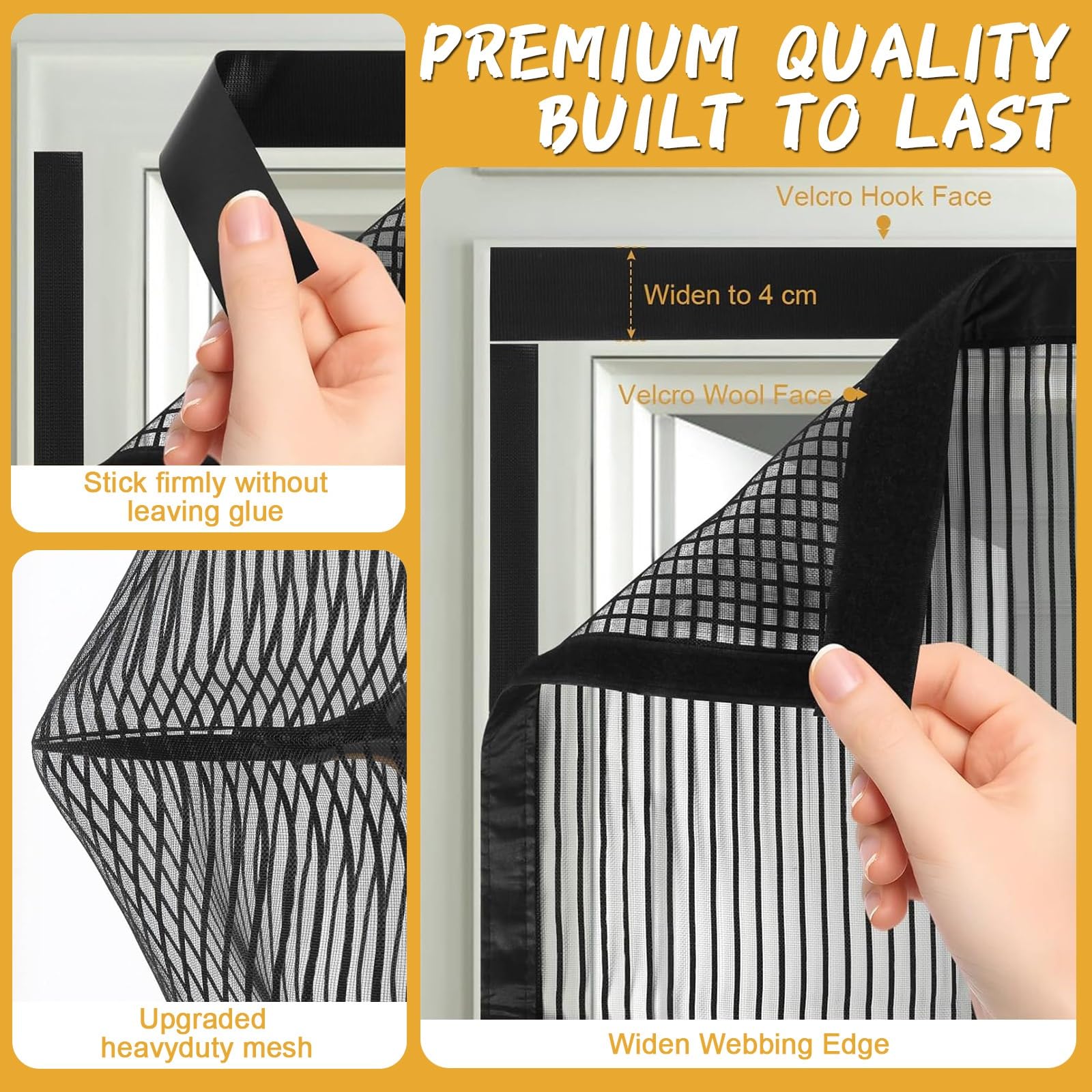 Mosquitera Magnética para Puerta 147 x 210 cm Adsorción Magnética Plegable Fácil de Instalar Mosquitera Puerta a Prueba de Gatos para Puertas de Salón Balcón Corredor, Negro