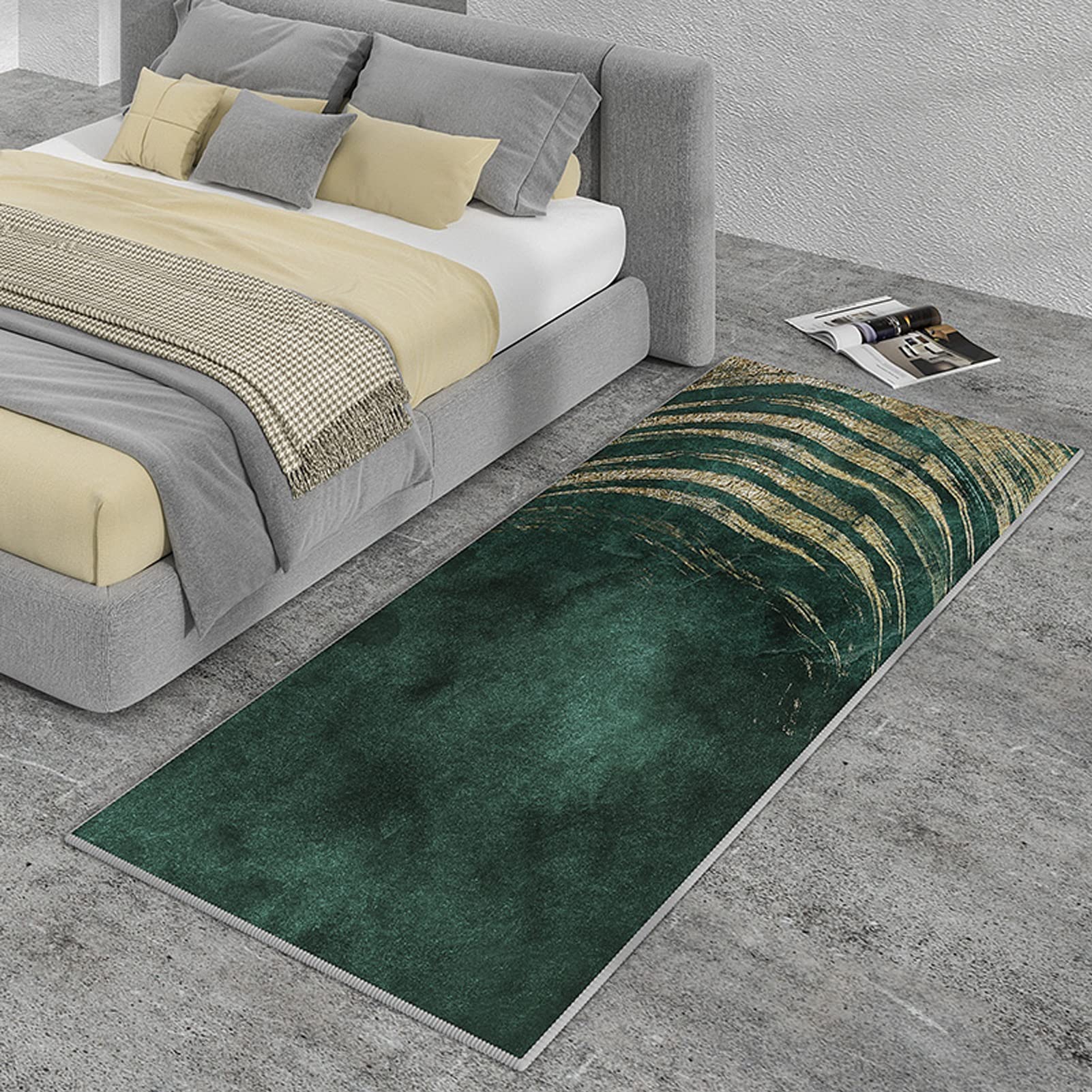 Moderni tappeti per corridori Verdi per Scale di corridoio, Tappeto Lungo corridori Domestici corridoio Stretto Tappeto Runner Lavabile Antiscivolo tappetini, Larghezza 60 cm 80cm 100 cm 120 cm