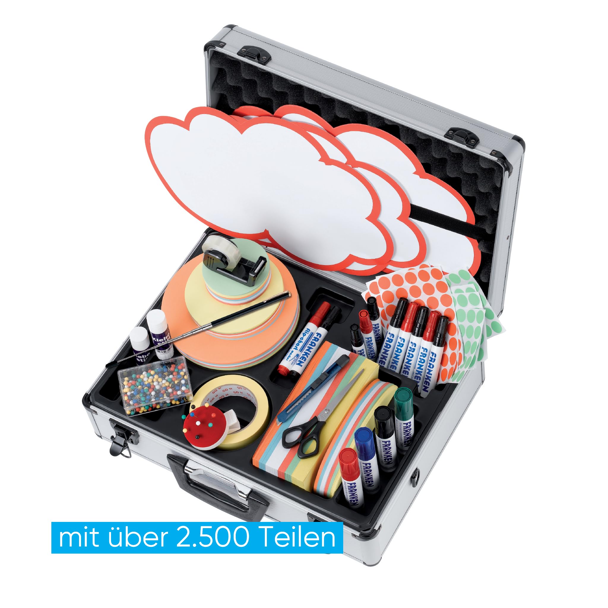 Franken - Maletín con Material para presentaciones (37 x 48 x 16 cm), Color Plateado