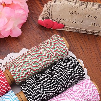 DECORA 328 Yard Bakers Twine Cord Cotton String Rope for Gift Wrapping, Arts Crafts Pack of 6