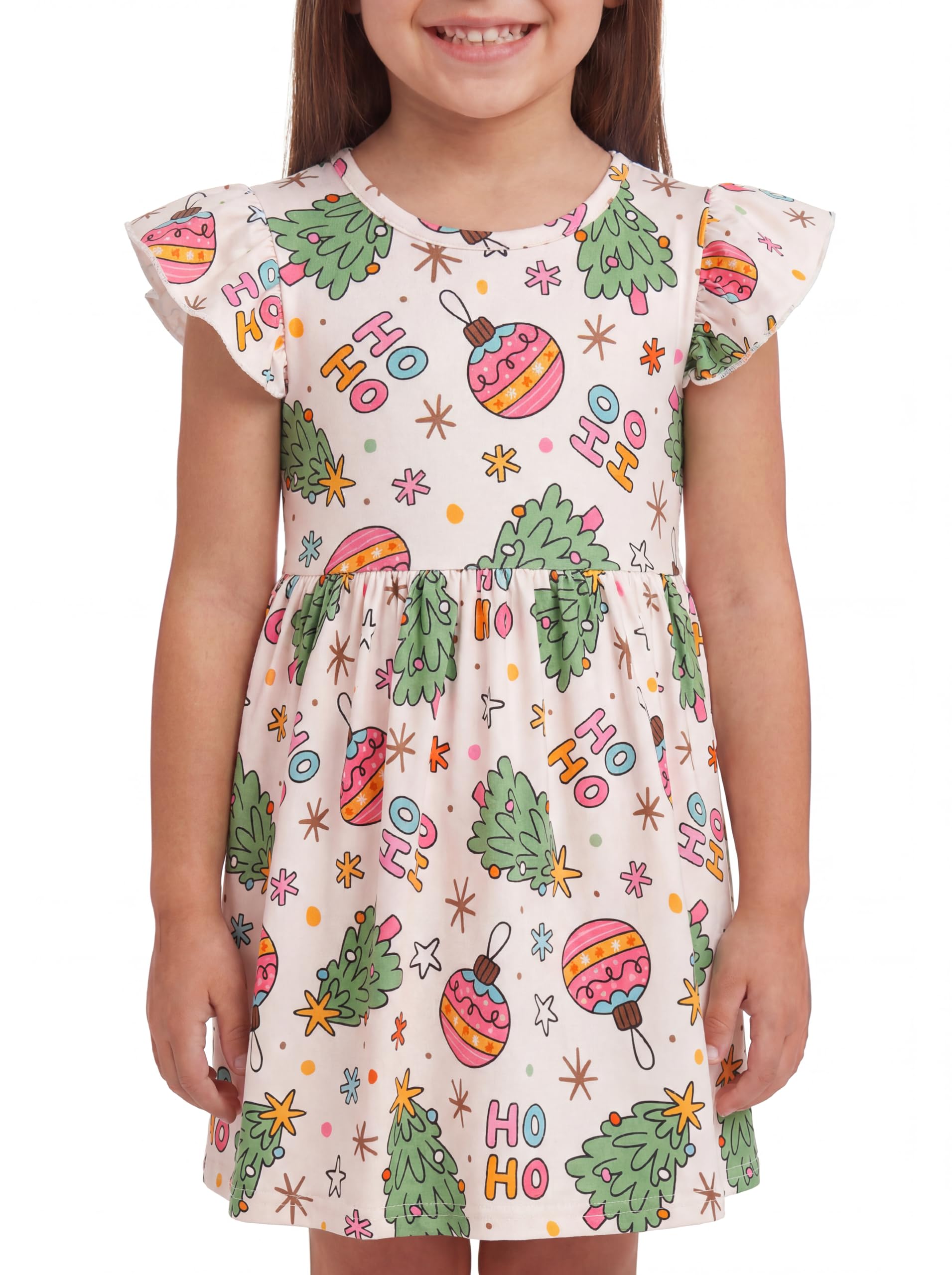 Unique Baby Girls' Short Sleeve Everyday Printed Dresses for Kid and Toddler, Sizes 2T-12Y