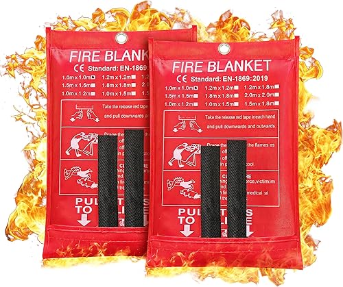 Fire Blanket, Fire Blankets for Home and Kitchen, Fiberglass Emergency Fire Blankets Fire Suppression Blanket Fireproof Blanket Welding Blanket for