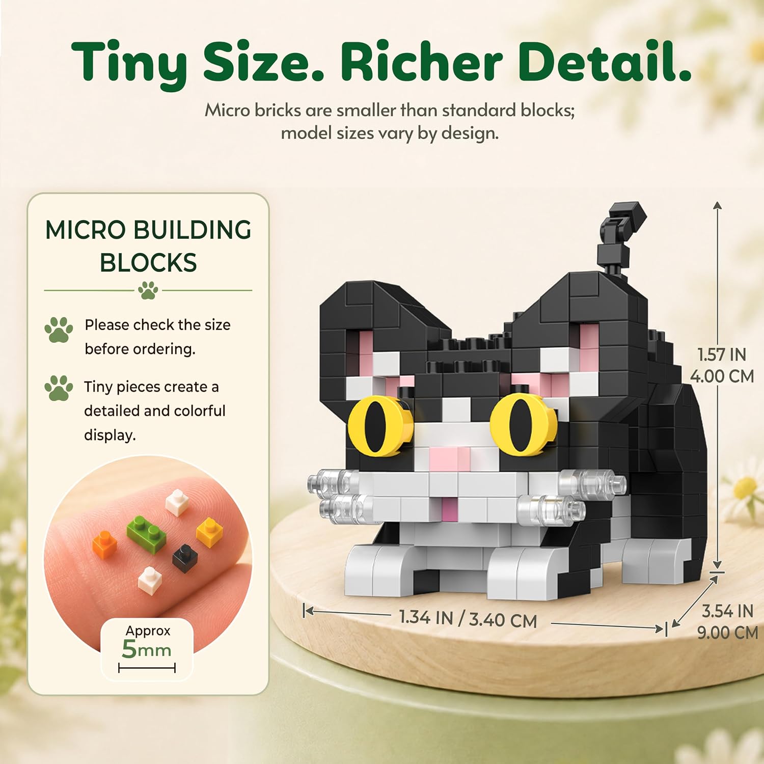 Mini Animal Building Blocks Set, 6 Micro Brick Models image 3