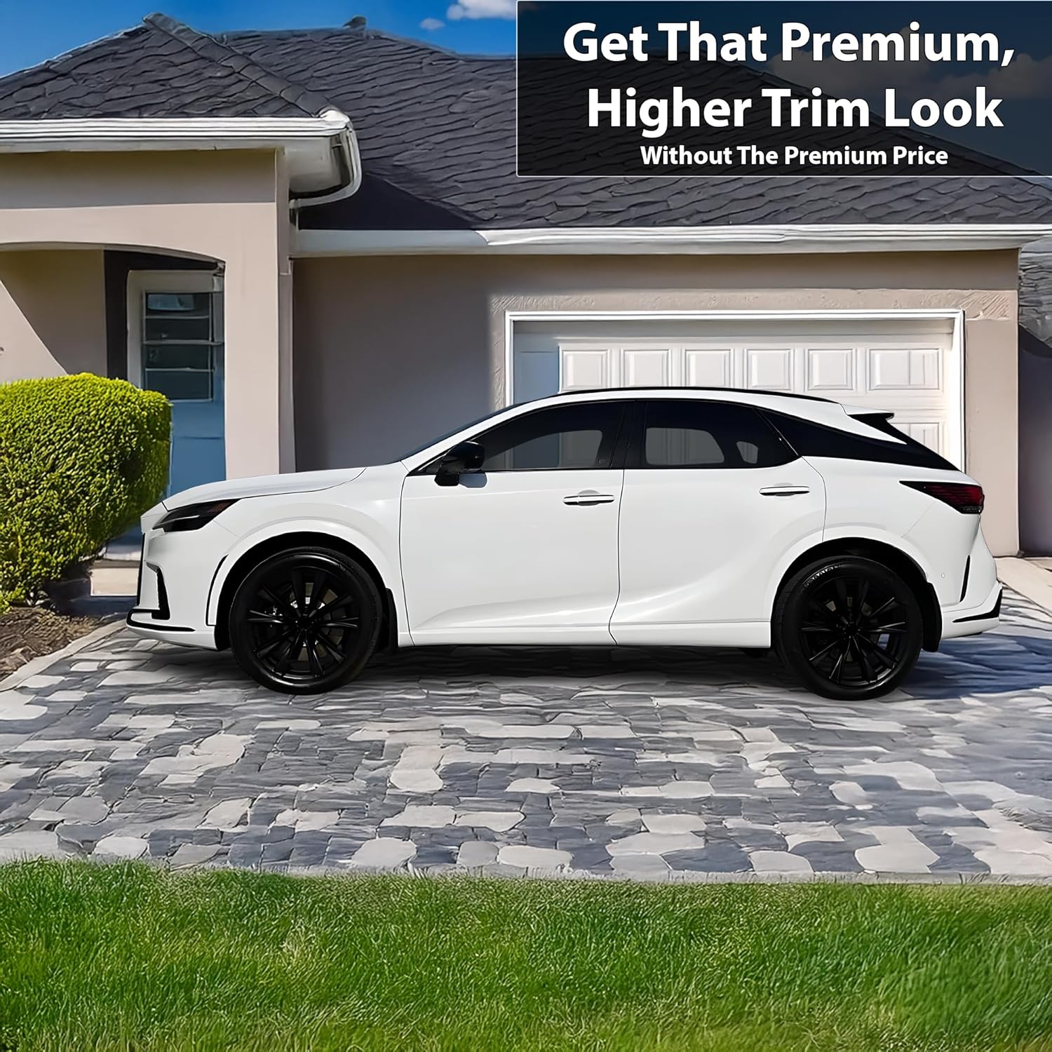 BOGAR TECH DESIGNS Side Window Chrome Delete Overlays Compatible with Lexus RX 2023-2025, Gloss Black