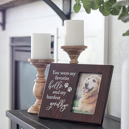 Miniatura 5 de Elegant Signs Regalos conmemorativos para perros, marco de fotos de recuerdo con texto en inglés "You were my favorite Hello and My Hardest