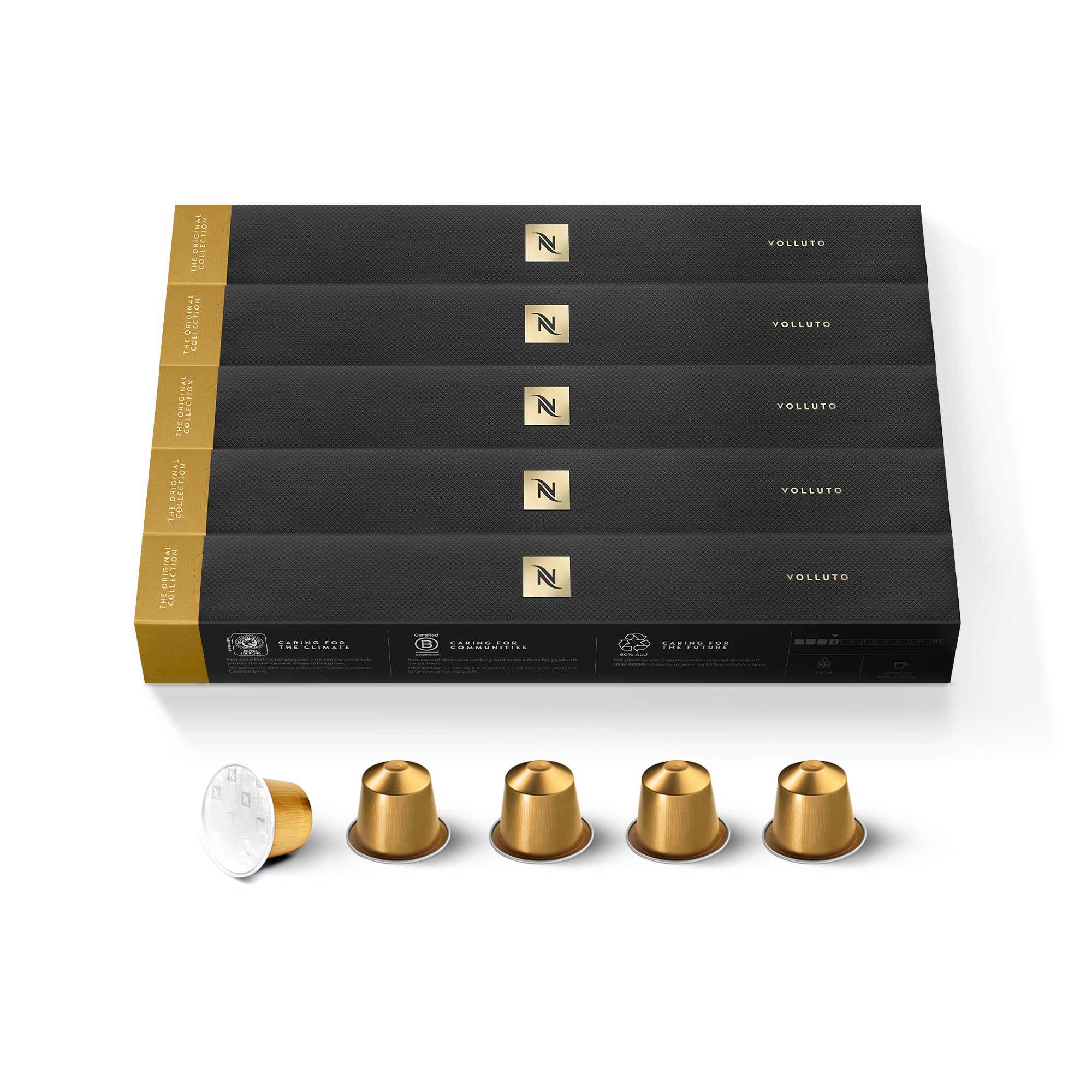 Nespresso Lot de 50 capsules de café Volluto Espresso