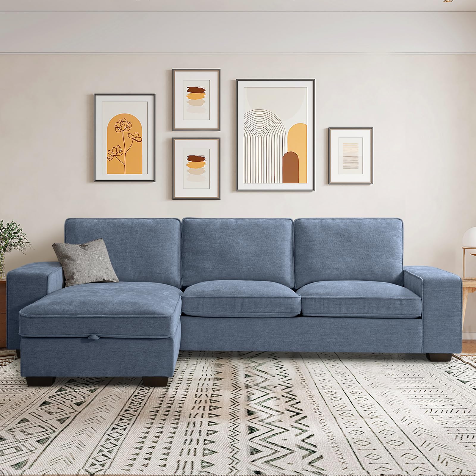 ASHOMELI Convertible, Movable Sectional Sofa, L Shaped Couch