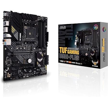 ASUS TUF Gaming B550-PLUS, AMD B550 (Ryzen AM4) ATX motherboard (PCIe 4.0, dual M.2, 10 DrMOS, DDR4 4400, 2.5 Gb Ethernet, HDMI, DisplayPort, USB 3.2 Gen 2 Type-A and Type-C, Aura Sync)