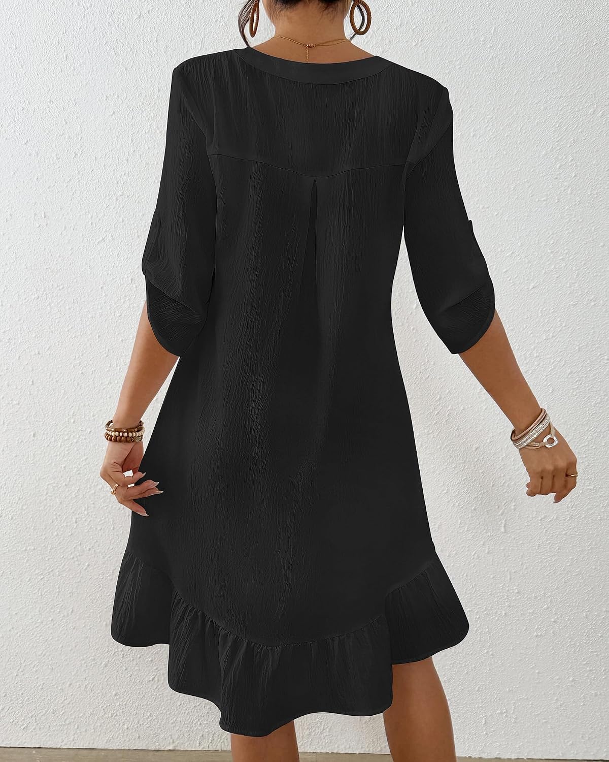 Bsubseach Womens Swimsuit Coverup Button Down Bathing Suit Cover Up Shirt Ruffle Bikini Beach Dress with Pockets