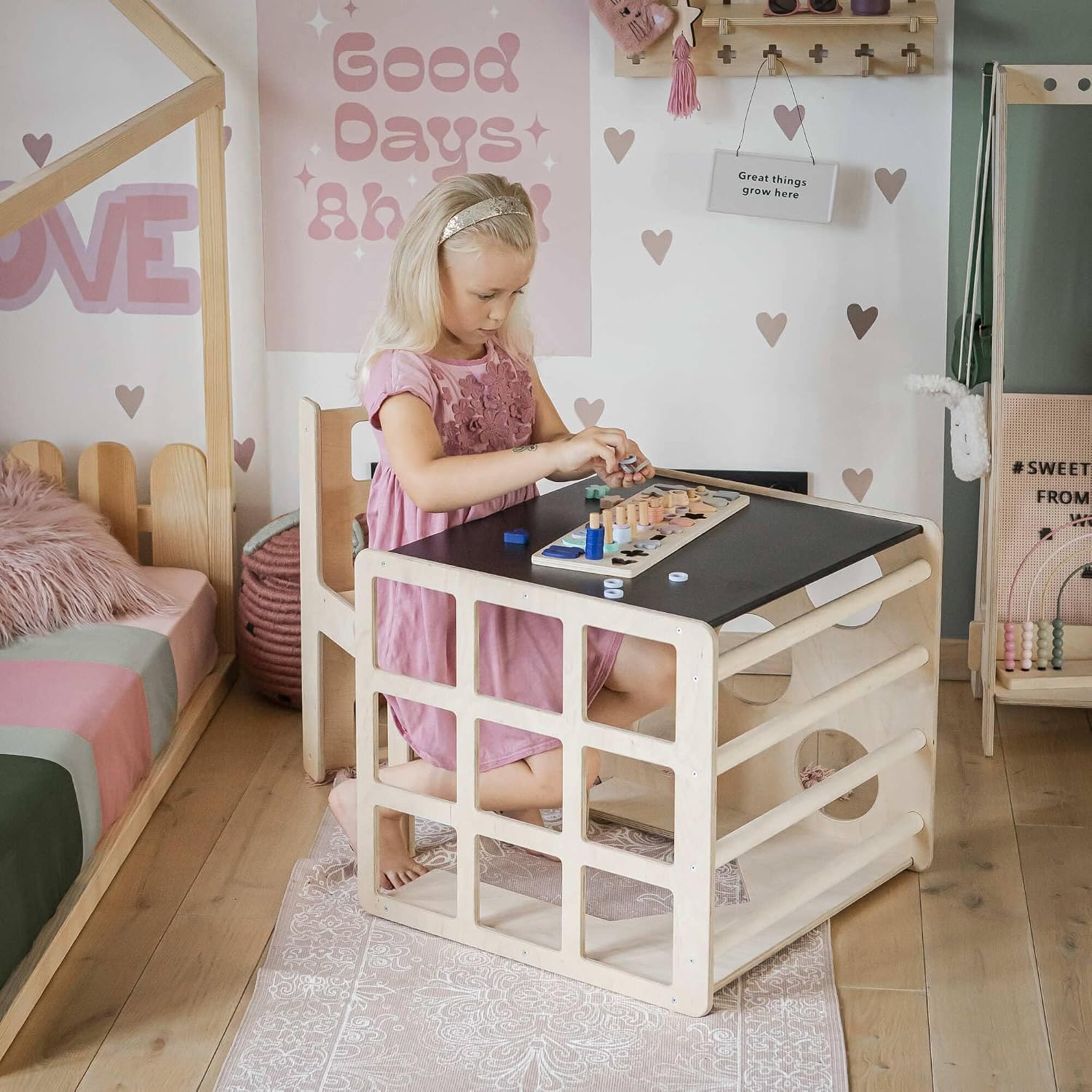 Toddler table and chair, Children table and chair set, Children desk and bench, First desk for toddlers, School table for kids