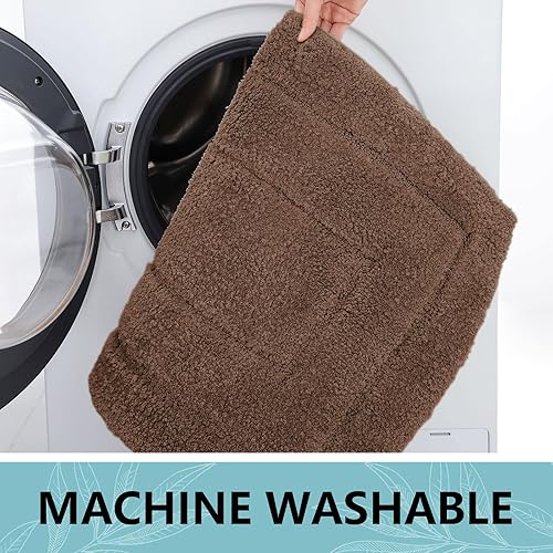 Miniatura 5 de Buganda Tapetes de baño, de 24 x 16 pulgadas, de microfibra suave y absorbente, antideslizantes, peludos, lavables a máquina, para el suelo del