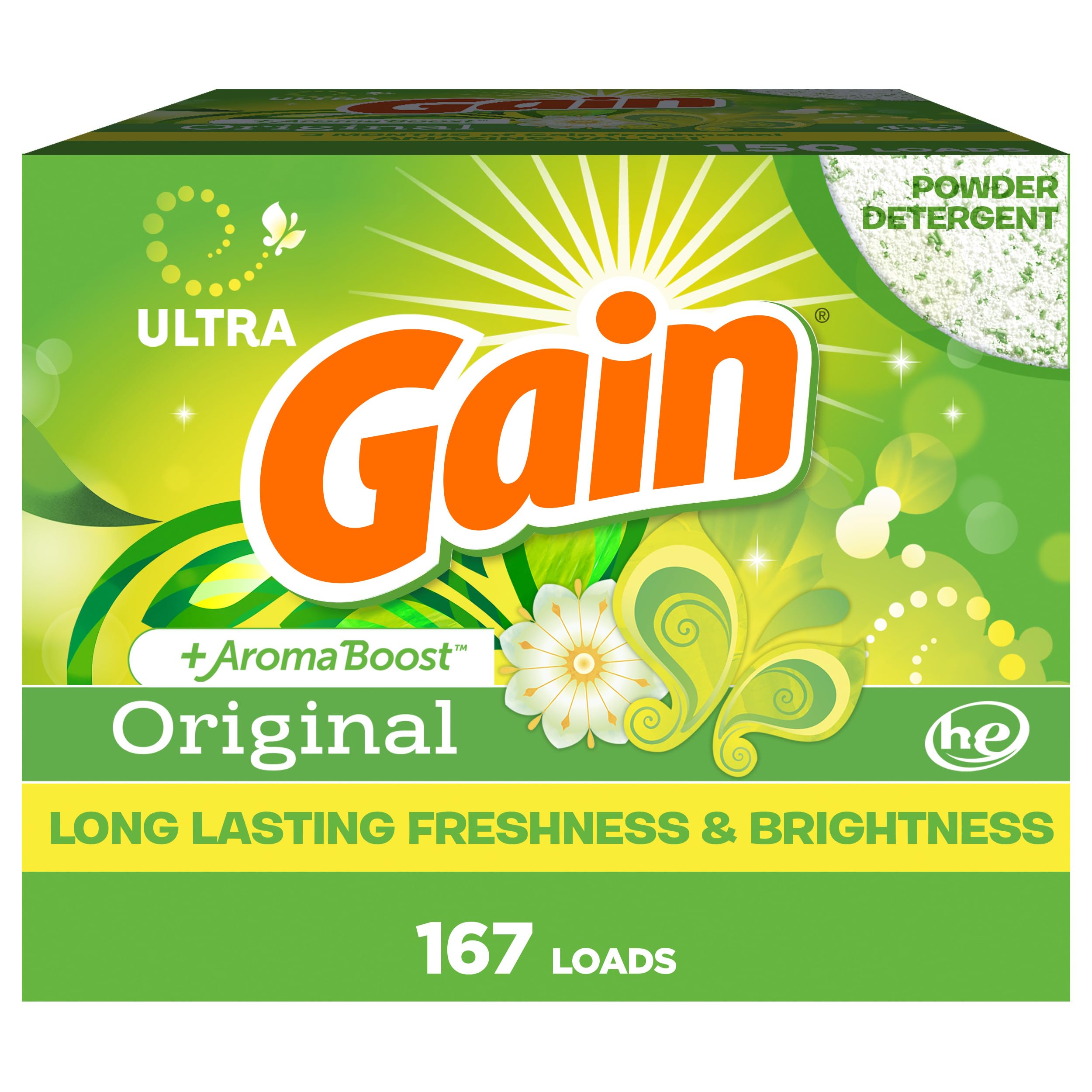 GainPowder Laundry Detergent, Original Scent, 167 Loads, 154 OZ