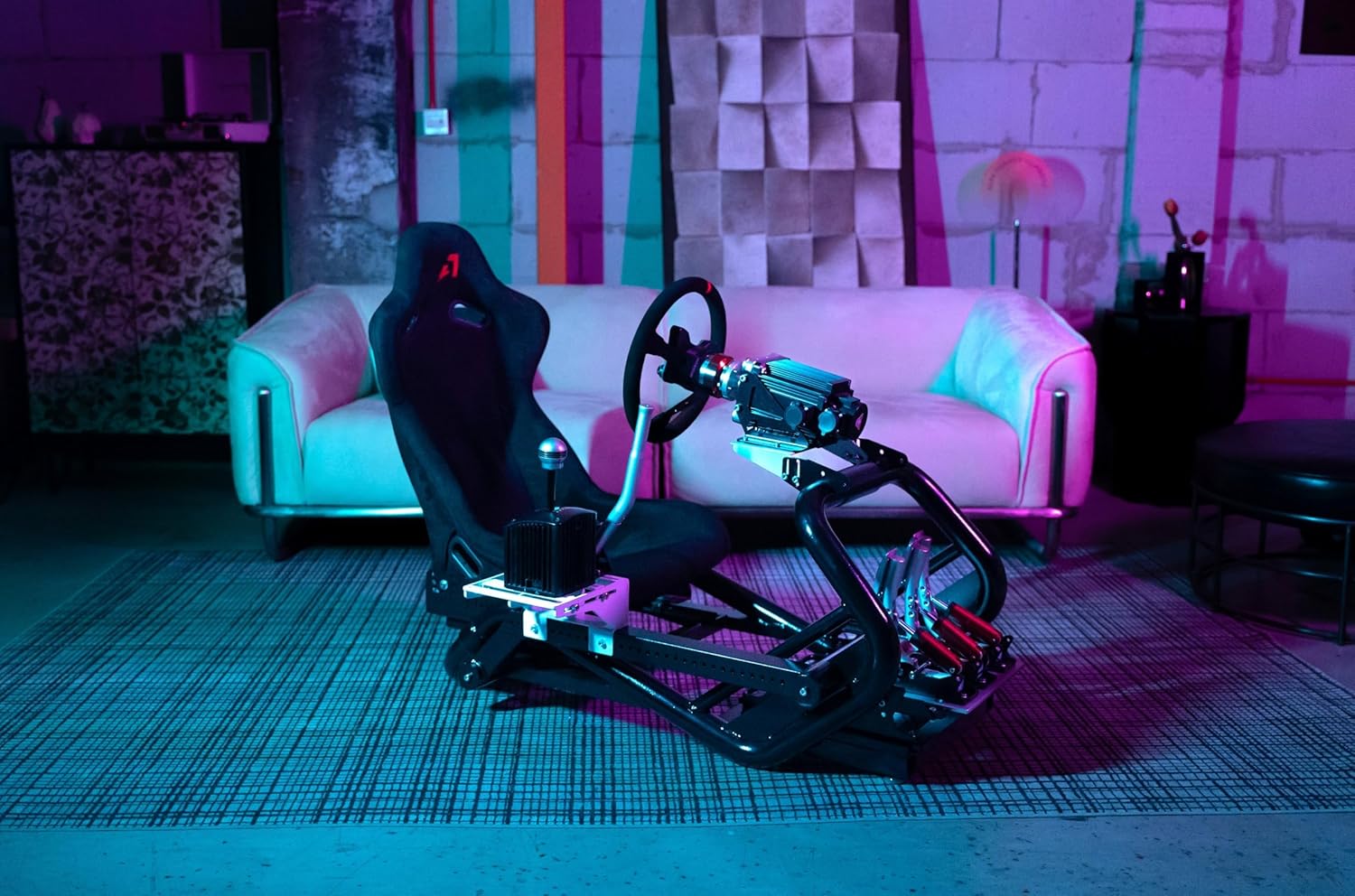 azracing SV-R Professional Modular Racing Simulator Cockpit | Fully Adjustable | Direct Drive Support,Compatible with Thrustmaster, Fanatec, Moza on PC, Xbox and PS,Includes Expansion Bracket