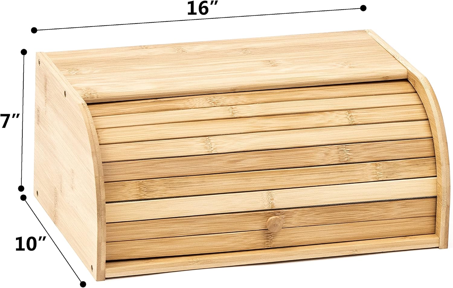 Trademark Innovations 16" Rolltop Bamboo Bread Box,Tan