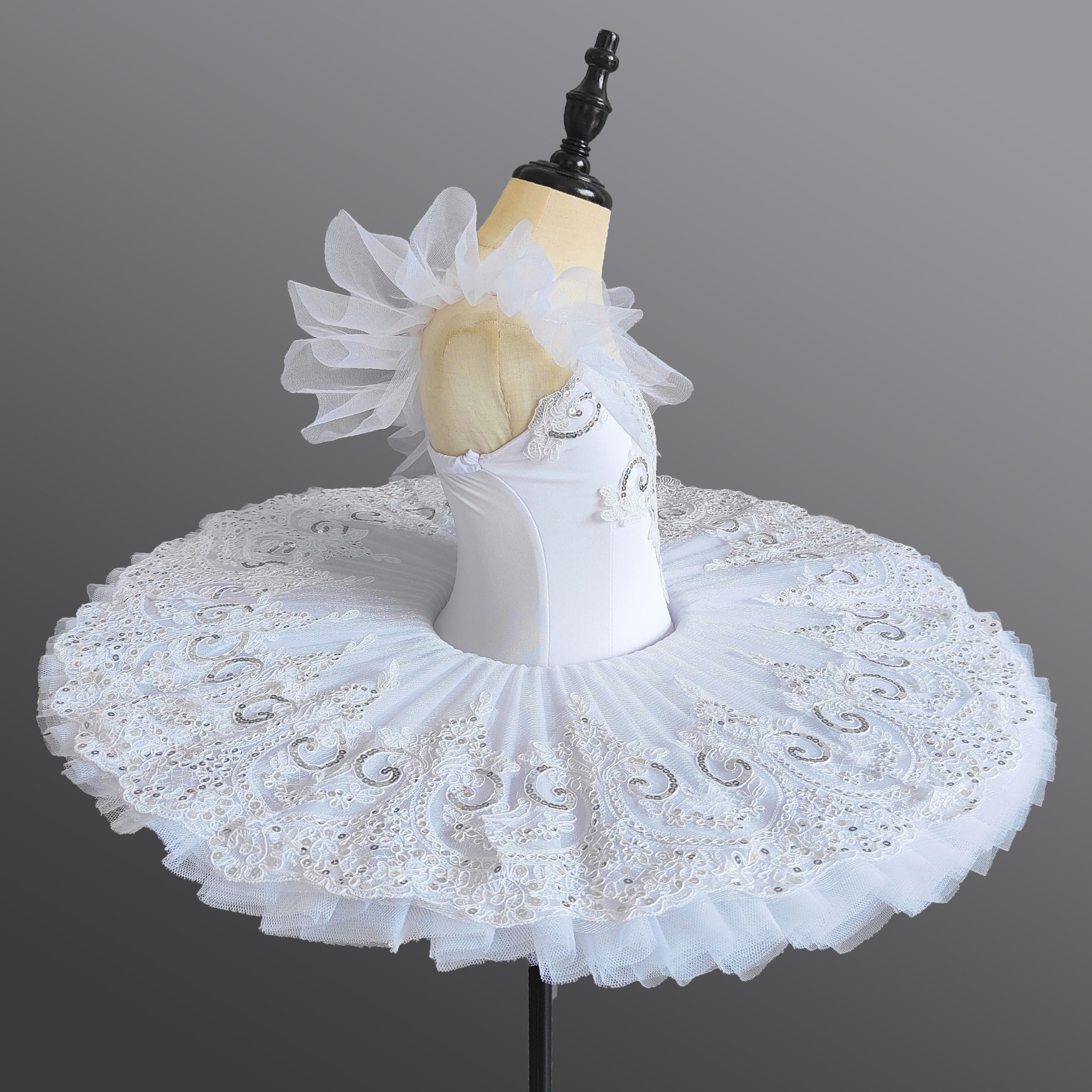 Weiß Professionelle Ballett Tutu, Kinder Mädchen Erwachsene Pfannkuchen Tutu Tanz Ballett Kostüm Ballerina Ballett Kleid Party Kleid Dancewear
