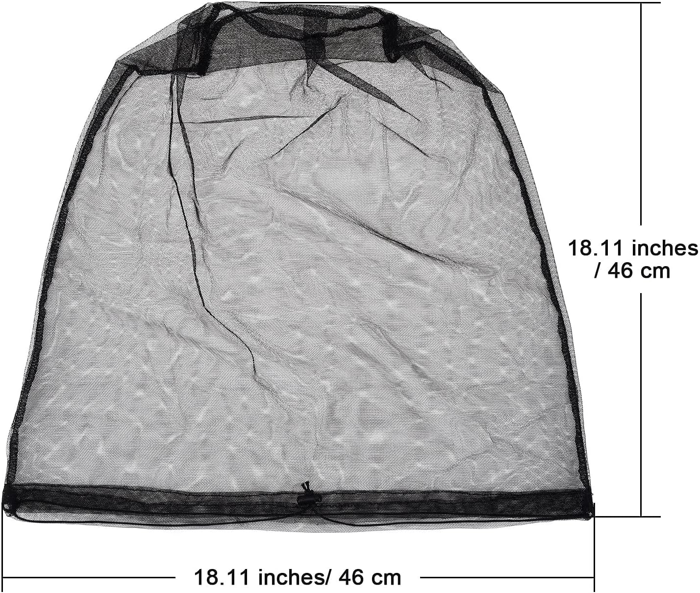 2 Pack Head Net Face Mesh Head Cover for Outdoor Lovers Protect from Fly Screen Mosquito Gnat and Other Flies (Regular Size, Black)