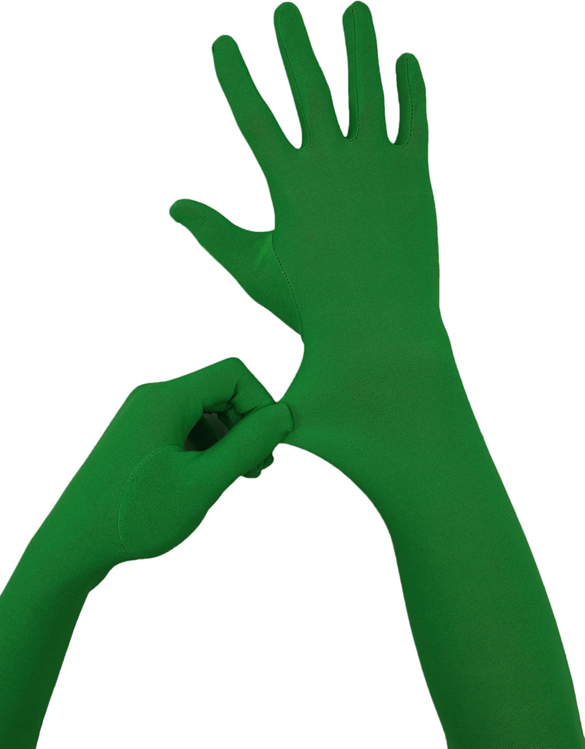 Men's and Women's Spandex Gloves Costume Halloween Cosplay Stretchy Long Gloves - Image 2