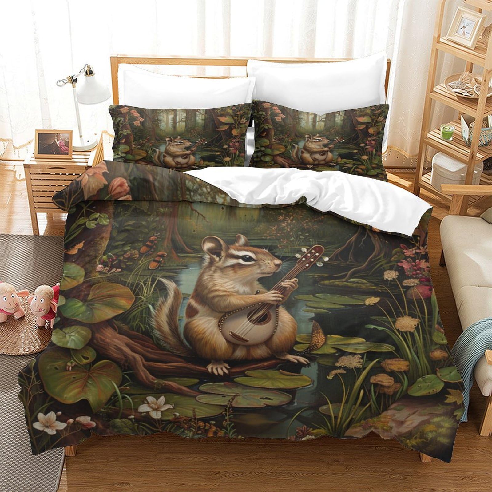 Parure de lit 260x220 cm en microfibre pour lit super king size