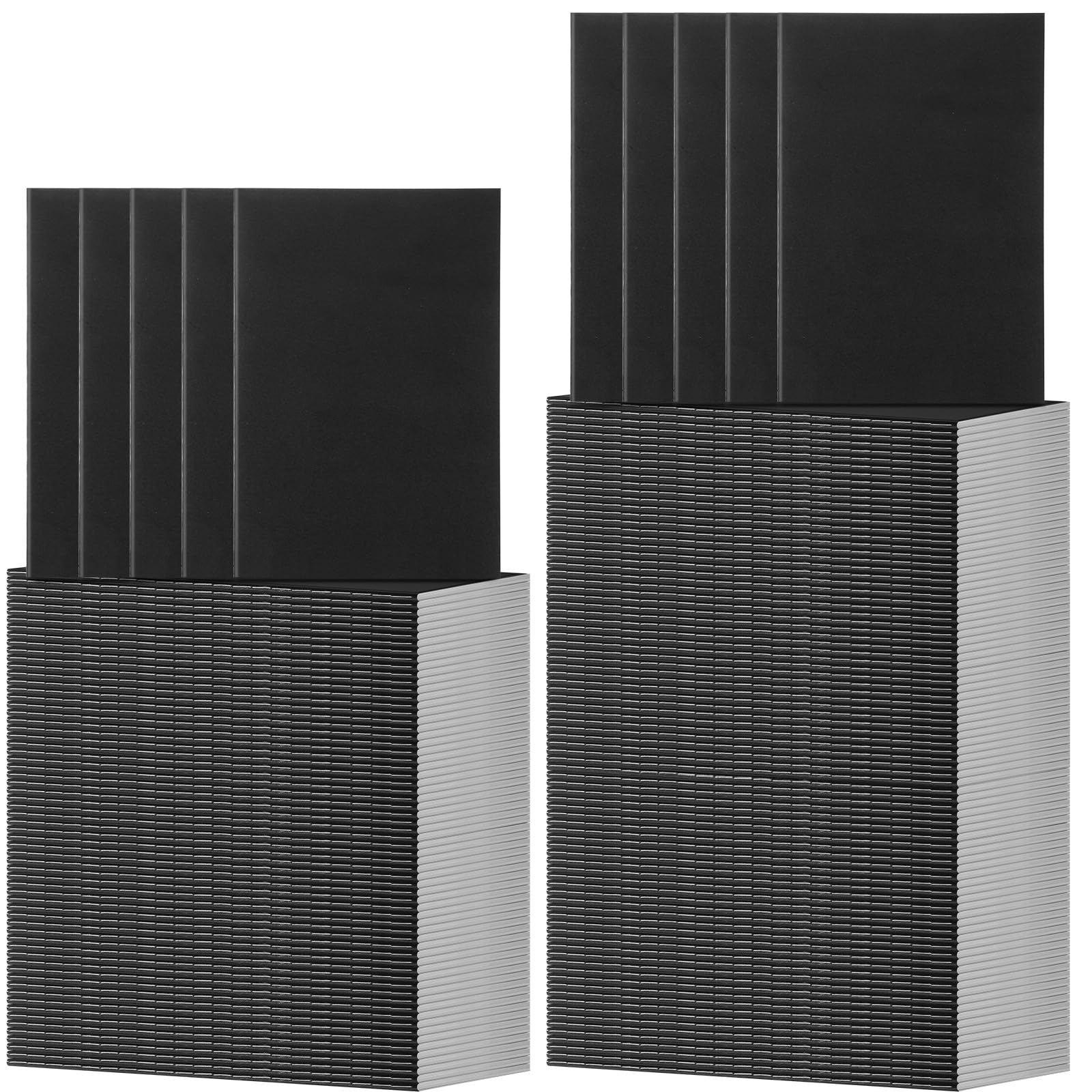 Handepo Paquete de 100 cuadernos de papel kraft A5 rayados, tapa suave, bloc de notas de composición de papel kraft para niñas, estudiantes, oficina, suministros escolares (negro)