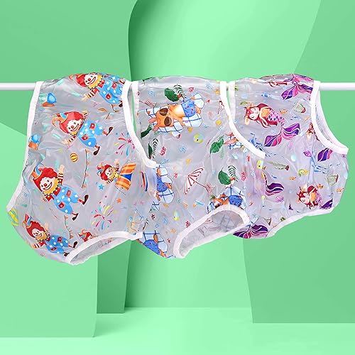 Miniatura 4 de Pantalones de impresión de patrón lindo de plástico para bebés adultos incontinencia cubierta de pañal de PVC 1 pieza, Green-3d-bunny tomar el sol