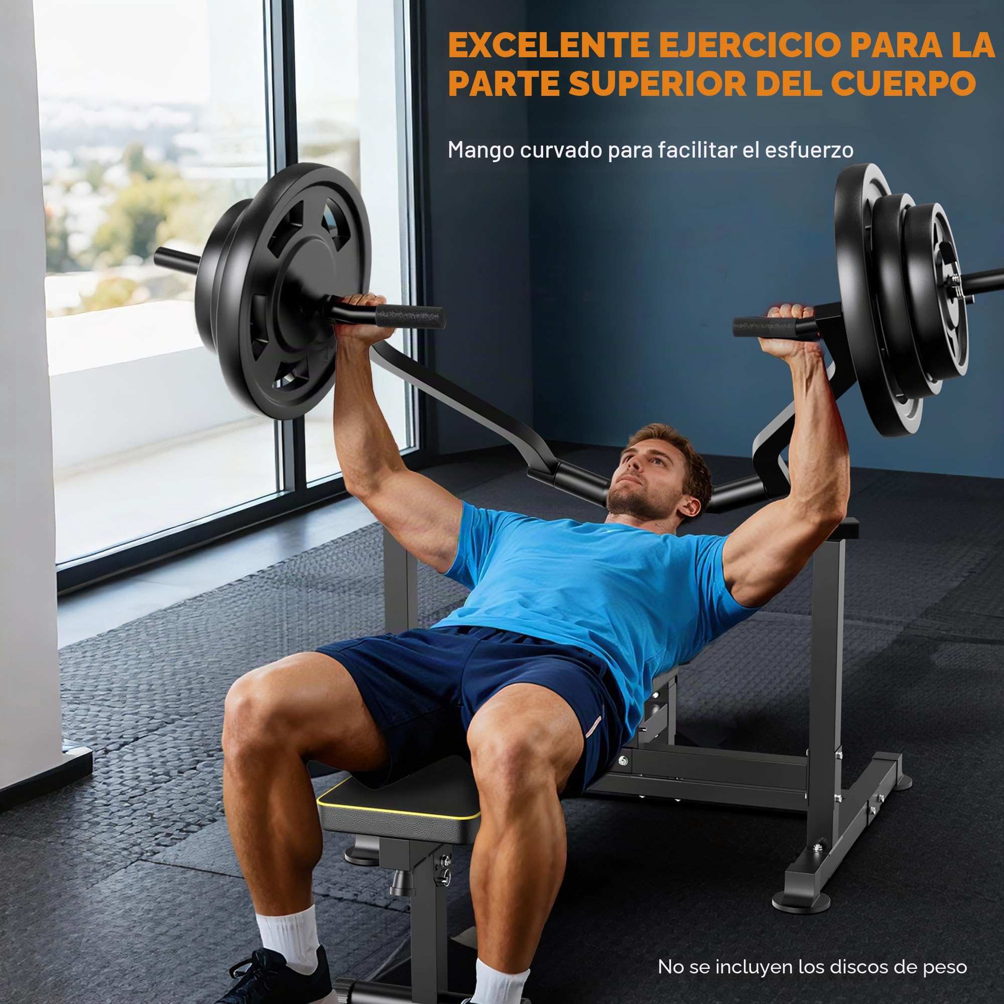 Máquina de press de banca con palanca, capacidad de carga de 400 kg, press de pecho con brazos independientes, estación de fuerza cargada con placas para entrenamiento en casa sin ayudante