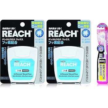 Amazon まとめ買い Reach リーチ プロポリテラフロス2個 ホワイトニングex 歯間ブラシ付き 1本 Reach リーチ 歯間クリーナー 通販