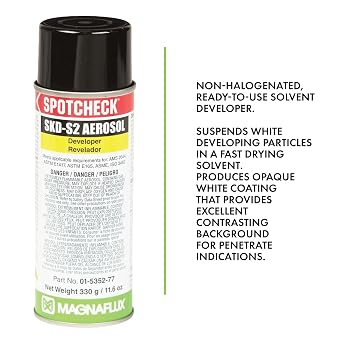 Magnaflux 01-5352-77 Spotcheck SKD-S2 Solvent Developer، 11.6 oz. (حزمة من 12)